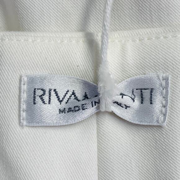 RIVAMONTI Size 4 White Cotton Blend Narrow Leg Dress Pants - Picture 8 of 10